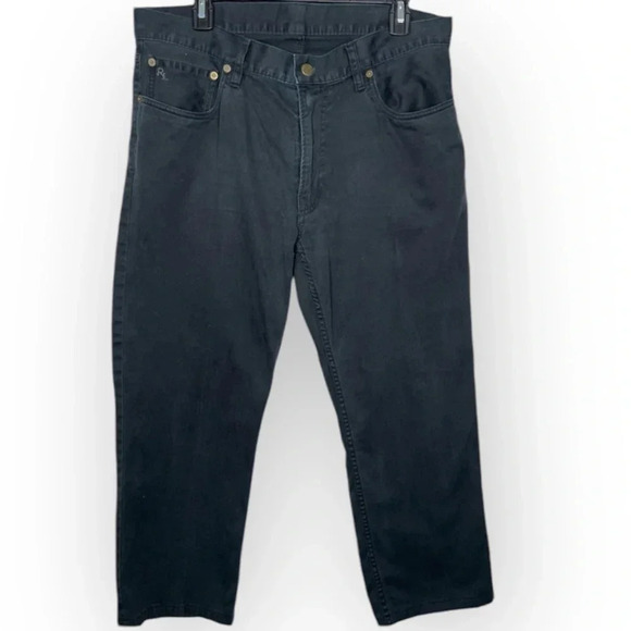 Polo Ralph Lauren Black Straight Jeans Size 34x30 Comfortable Durable Denim - Picture 1 of 14